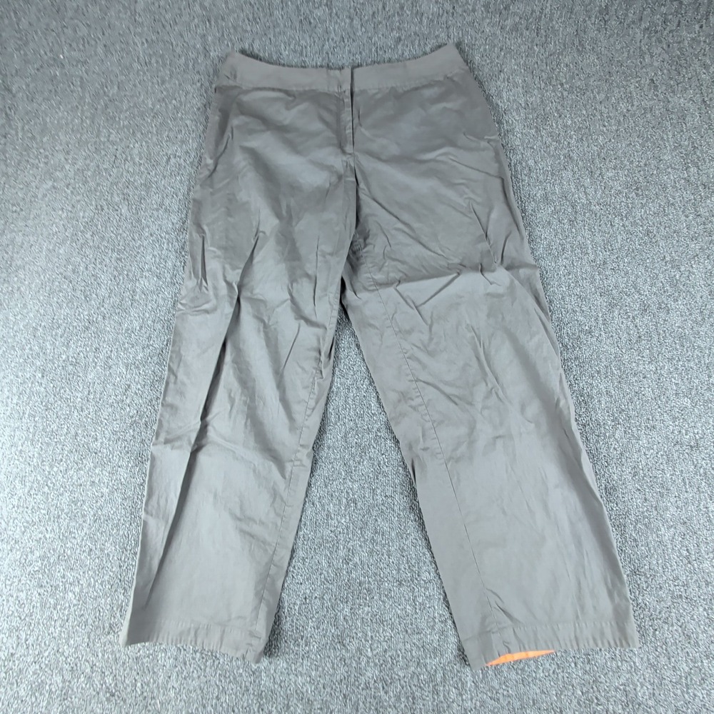Eileen Fisher Pants L Womens Gray Stretch Cotton Poplin Straight Leg AB-19 — photo 2